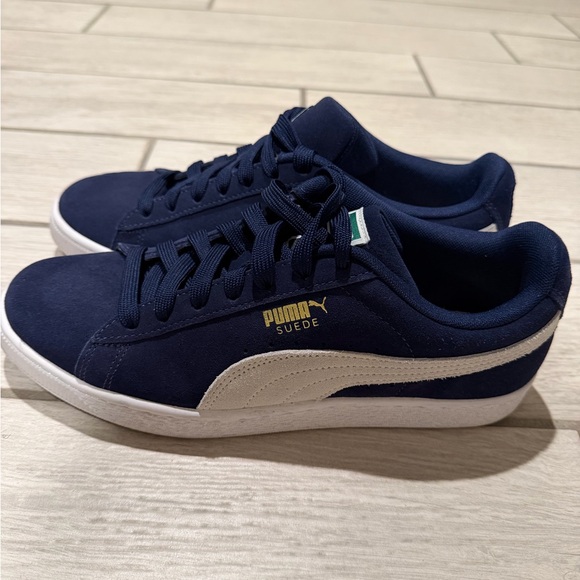 Puma Suede Classic Navy and White Sneakers - Picture 4 of 6